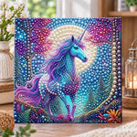 Mystical forest unicorn under moonlight pearl diamond painting kit for beginners