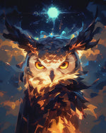 Mystical glowing owl with starlight cross stitch kit for beginners