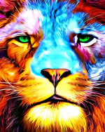 Neon colourful lion cross stitch kit for beginners