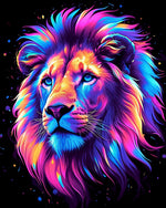 Neon galaxy lion cross stitch kit for beginners