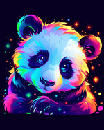 Neon galaxy panda cross stitch kit for beginners