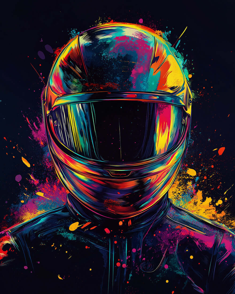 Neon motorcycle helmet cross stitch kit for beginners