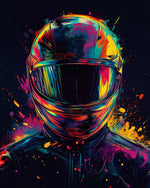 Neon motorcycle helmet cross stitch kit for beginners