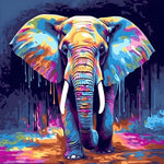 Neon pop art elephant cross stitch kit for beginners