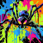 Neon pop art spider cross stitch kit for beginners