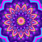 Neon purple and pink geometric mandala cross stitch kit for beginners