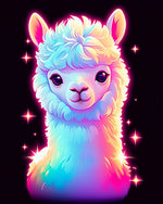 Neon rainbow llama cross stitch kit for beginners