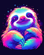 Neon rainbow sloth cross stitch kit for beginners
