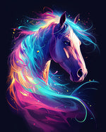Neon splash horse cross stitch kit for beginners