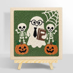 Nerd ghost with skeleton friends punch needle kit for beginners