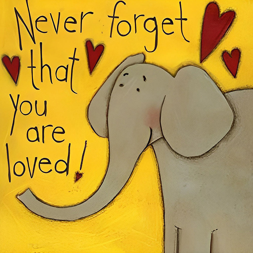 "Never forget that you are loved" elephant cross stitch kit for beginners