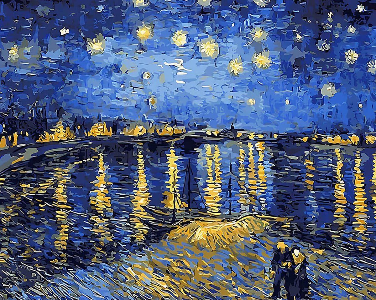 Night over the rhone paint by numbers kit for beginners