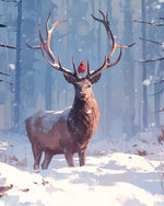 Noble stag in Winter Snow cross stitch kit for beginners