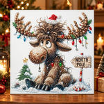 North pole moose pearl diamond painting kit for beginners