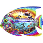 Ocean fish with dolphin scene cross stitch kit for beginners