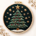 Ornamented christmas tree embroidery kit