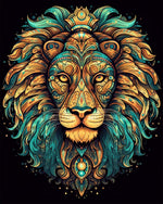 Ornate art deco lion cross stitch kit for beginners