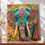 Ornate jeweled elephant pearl diamond painting kit for beginners