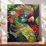 Ornate tropical parrot pearl diamond painting kit for beginners