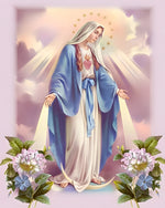 Our lady of grace with sacred heart cross stitch kit for beginners