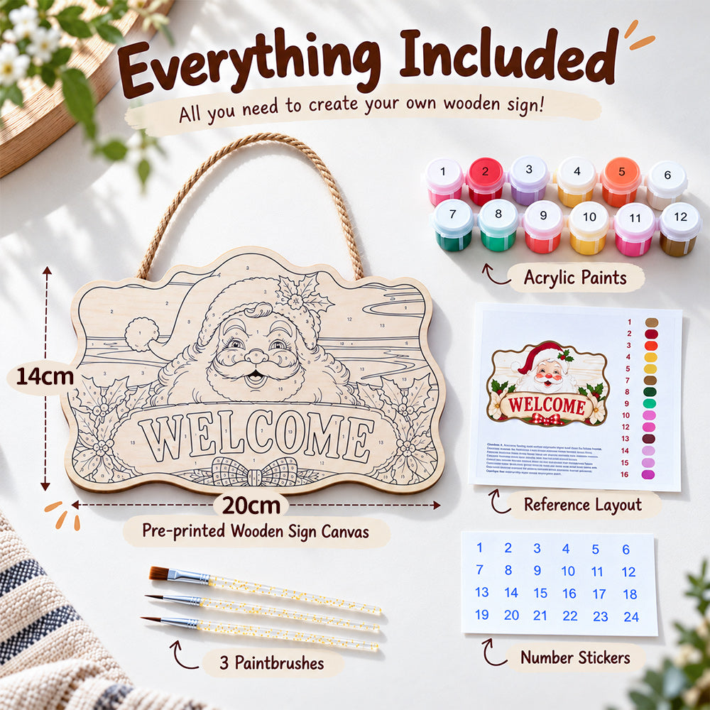 Paint by numbers door hanger kit with all supplies included