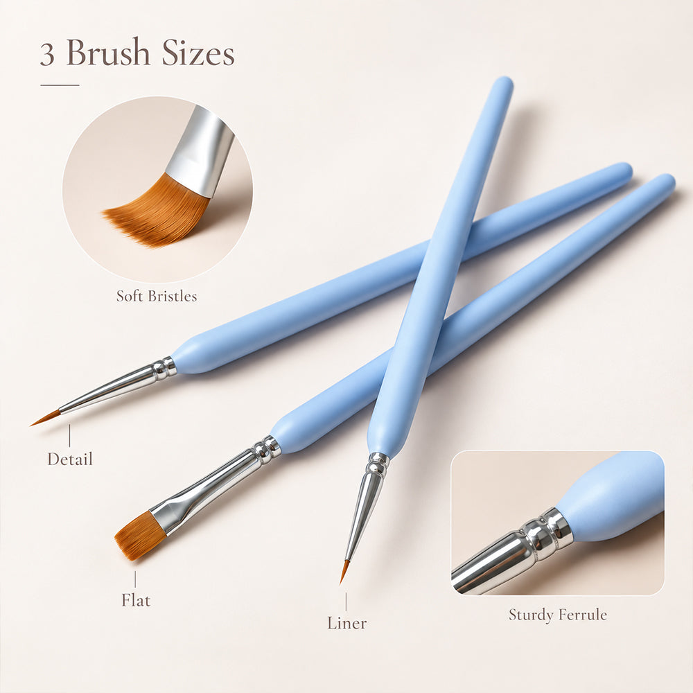 Three paint brush sizes included for detailed paint by numbers