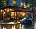 Parisian cafe at night paint by numbers kit for beginners
