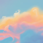 Pastel abstract clouds cross stitch kit for beginners
