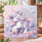Pastel dreamy unicorn pearl diamond painting kit for beginners