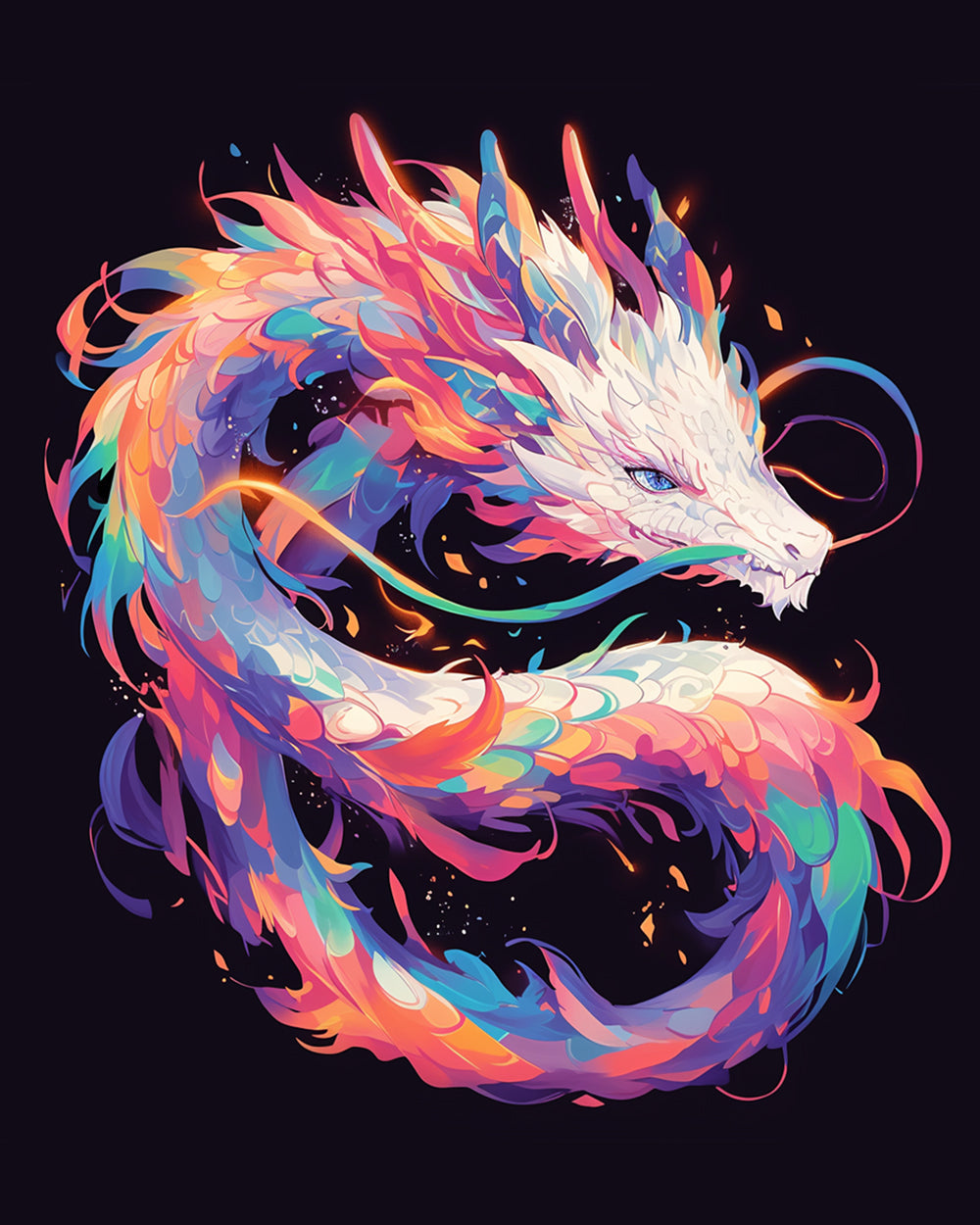 Pastel fantasy dragon cross stitch kit for beginners