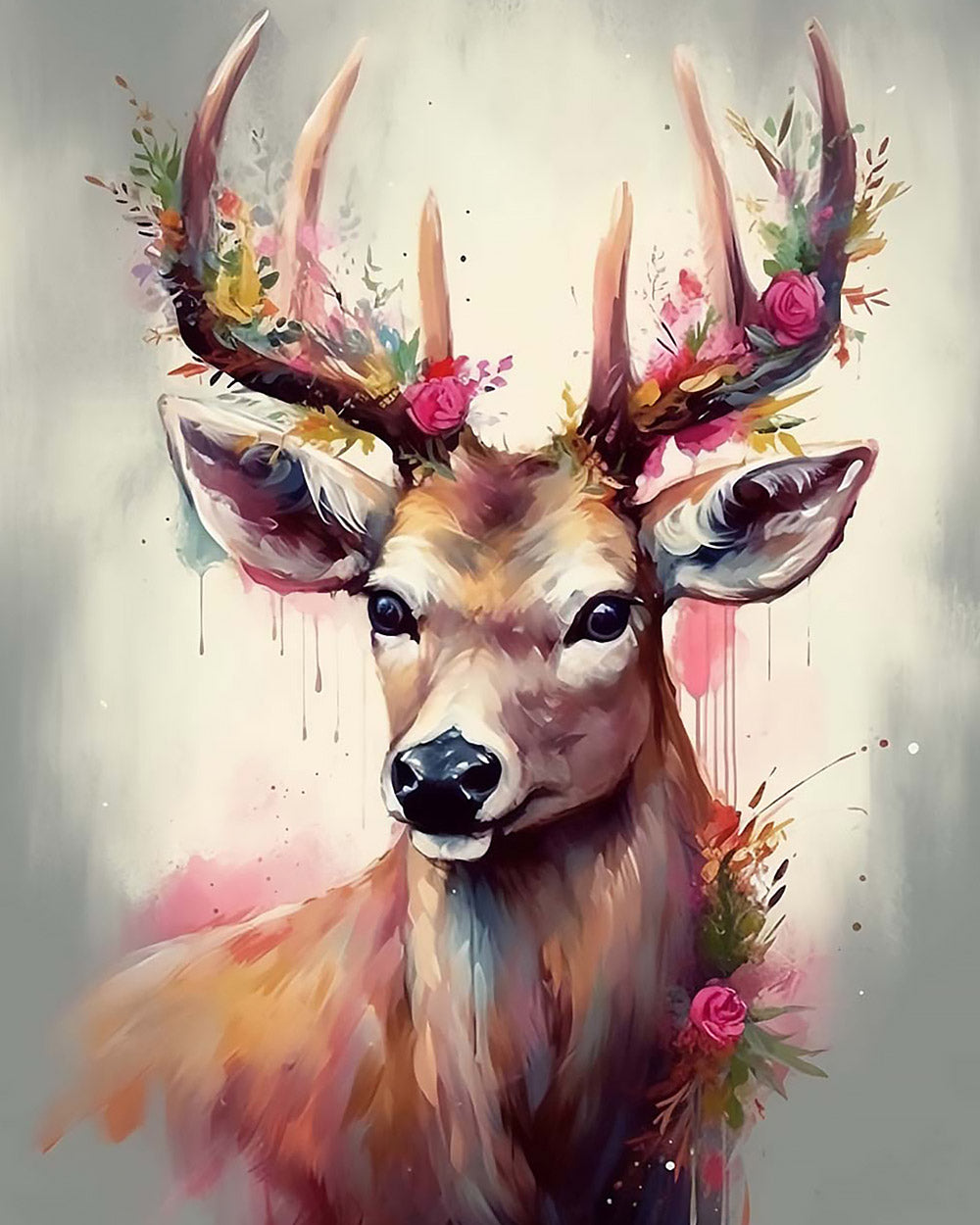 Pastel rose floral deervv cross stitch kit for beginners