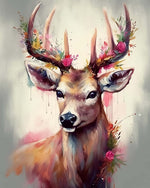 Pastel rose floral deervv cross stitch kit for beginners