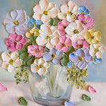 Pastel textured flowers cross stitch kit for beginners