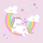 Pastel unicorn with rainbow and clouds cross stitch kit for beginners