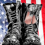 Patriotic military boots cross stitch kit for beginners