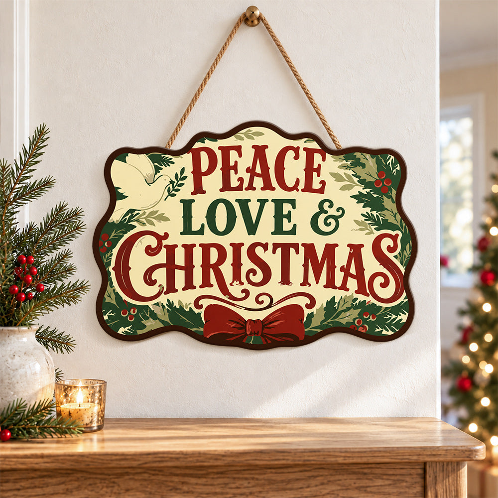 Peaceful christmas vibe paint by numbers door hanger as indoor wall decor