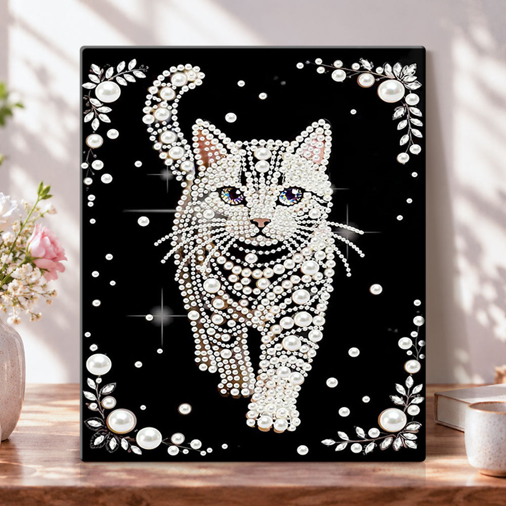 Pearl cat pearl diamond painting kit for beginners