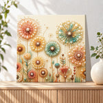 Finished pearl dandelion floral art pearl diamond painting artwork displayed as holiday home decor