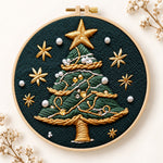 Pearl decorated tree embroidery kit