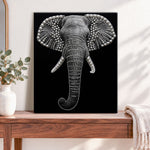 Finished pearl elephant majesty pearl diamond painting artwork displayed as home decor