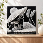 Finished pearl glamour lady pearl diamond painting artwork displayed as holiday home decor