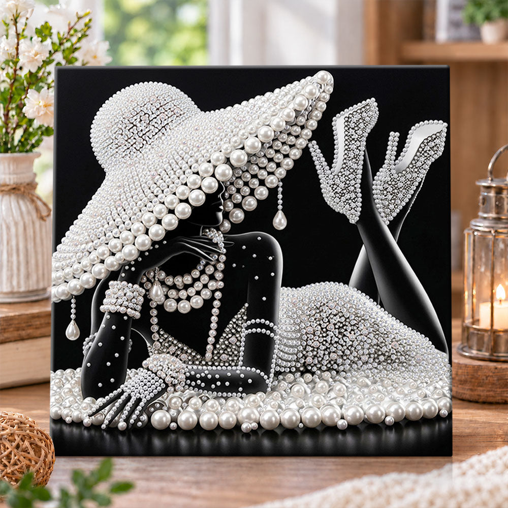 Pearl glamour lady pearl diamond painting kit for beginners