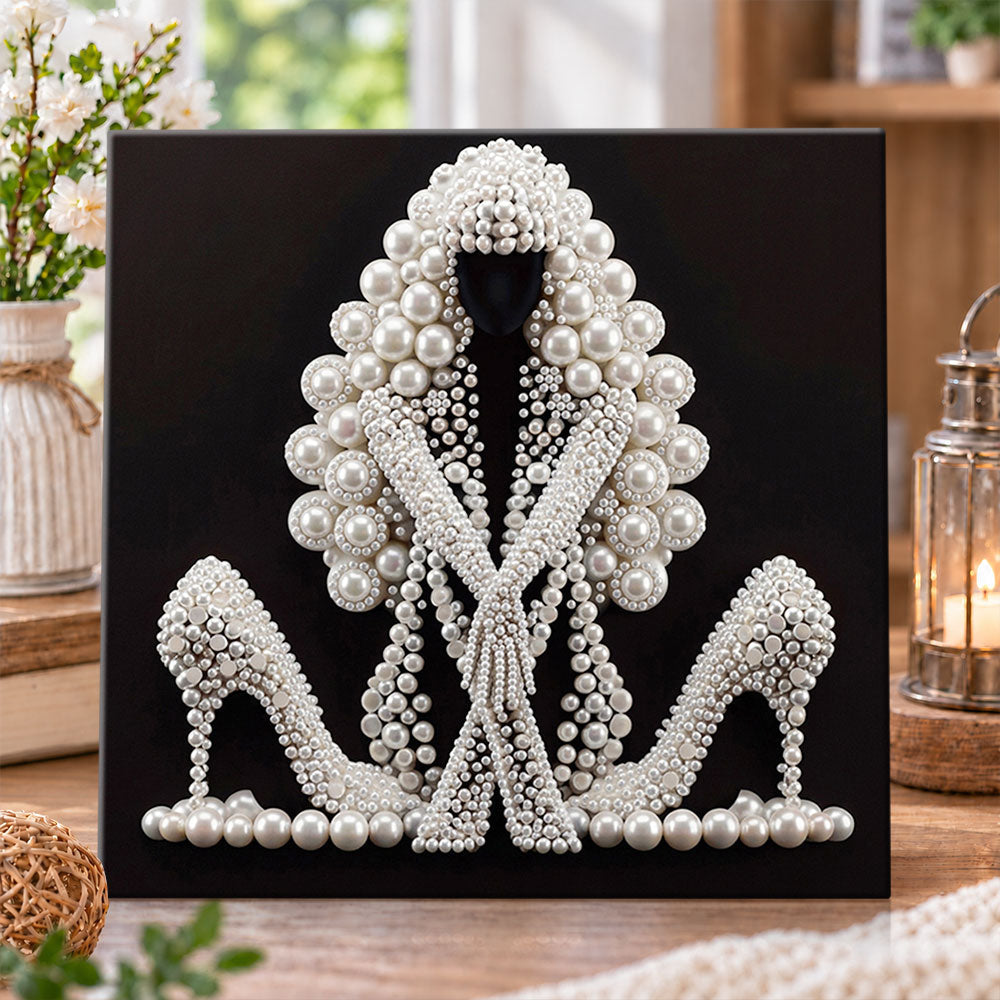 Pearl high‑heel art pearl diamond painting kit for beginners
