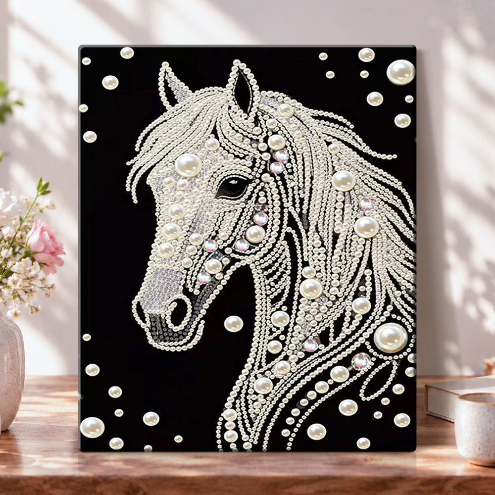 Pearl horse portrait pearl diamond painting kit for beginners