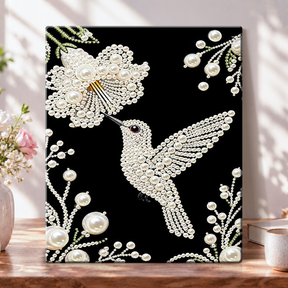 Pearl hummingbird pearl diamond painting kit for beginners