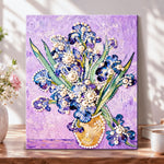 Pearl irises in vase pearl diamond painting kit for beginners