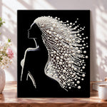 Pearl lady silhouette pearl diamond painting kit for beginners