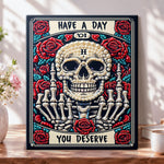Pearl skull and roses pearl diamond painting kit for beginners