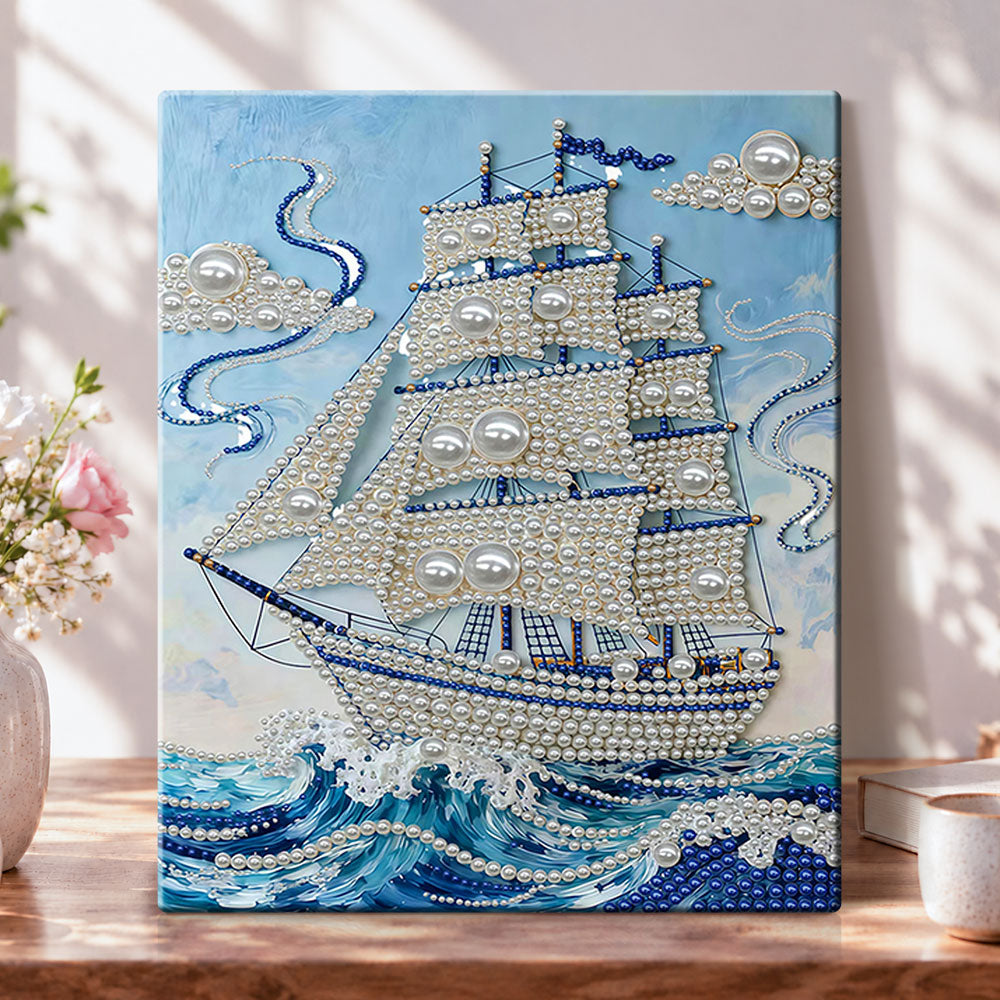 Pearl tall ship at sea pearl diamond painting kit for beginners
