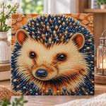 Pearl textured hedgehog portrait pearl diamond painting kit for beginners